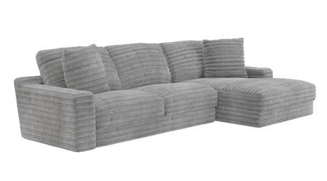 Comfrey Gray Sectional W/Cupholders - COMFREYGRAY-SEC - 