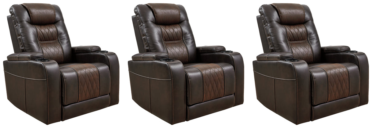 Composer 3-Piece Home Theater Seating in Brown from Ashley - Luna Furniture