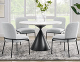 Conrad 48″White Marble Top Table with Black Conical Base from Steve Silver - Luna Furniture