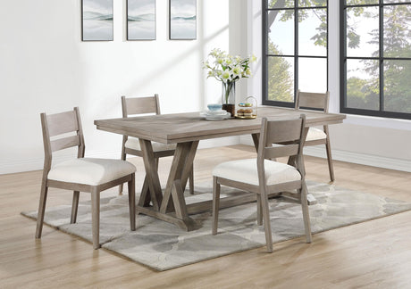 Cornelia Coastal Grey 5-Piece Rectangular Dining Set from Coaster - Luna Furniture