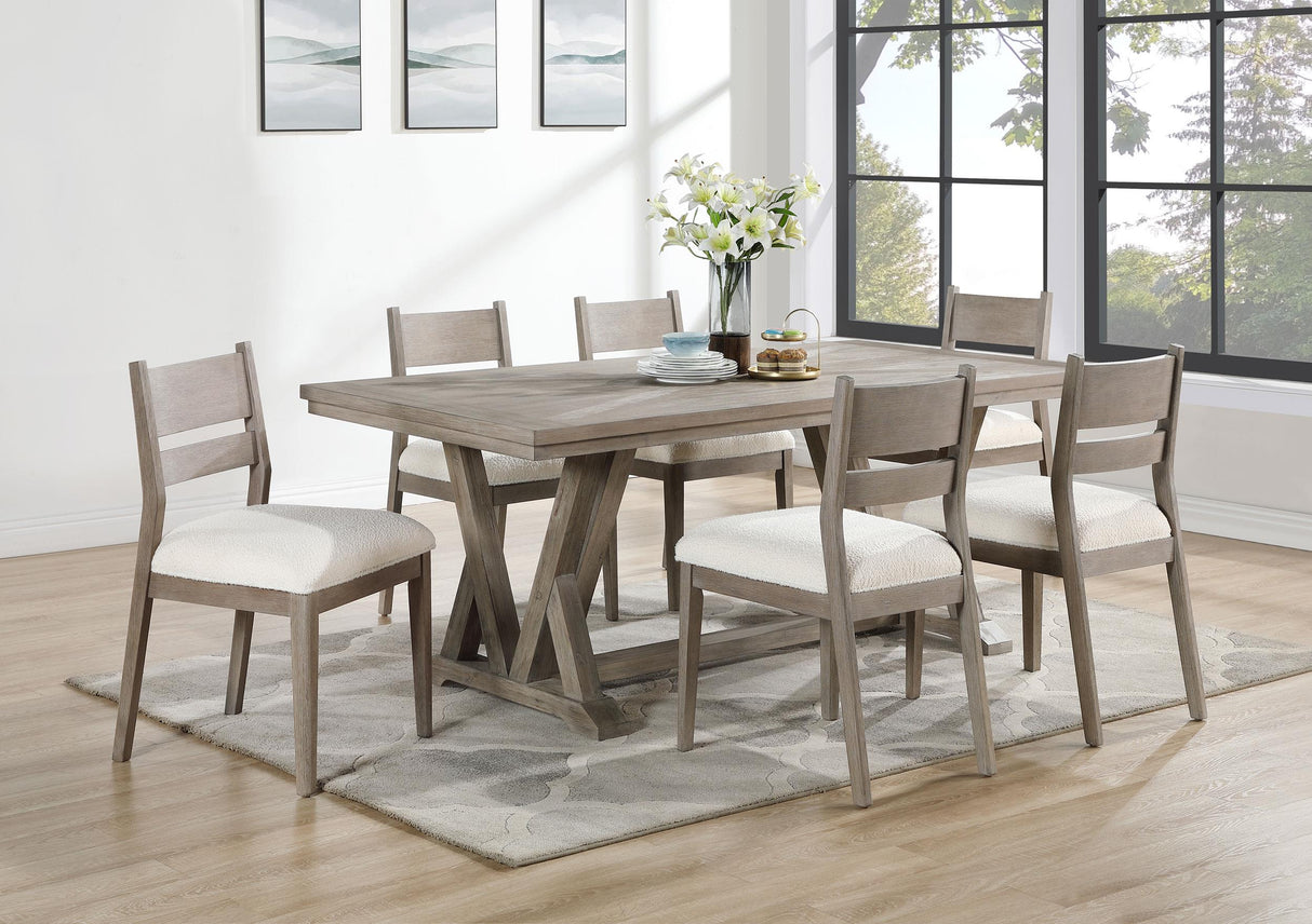 Cornelia Coastal Grey 7-Piece Rectangular Dining Set from Coaster - Luna Furniture