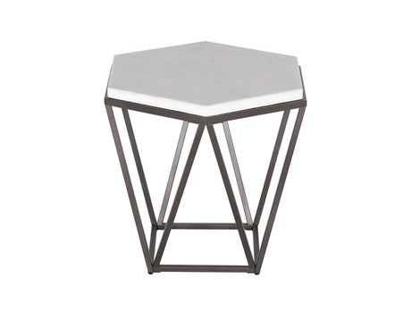 Corvus White Marble Top Hexagon End Table from Steve Silver - Luna Furniture