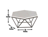 Corvus White Marble Top HexagonCocktail Table from Steve Silver - Luna Furniture