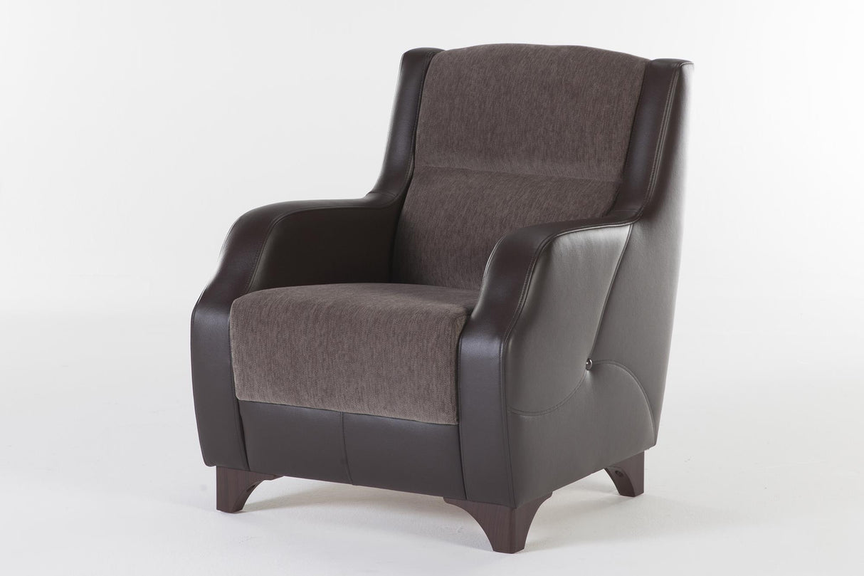 Costa Armchair (Armoni Brown)W/Brown Vynil 1 Piece - 10-COS-0033D-01-0