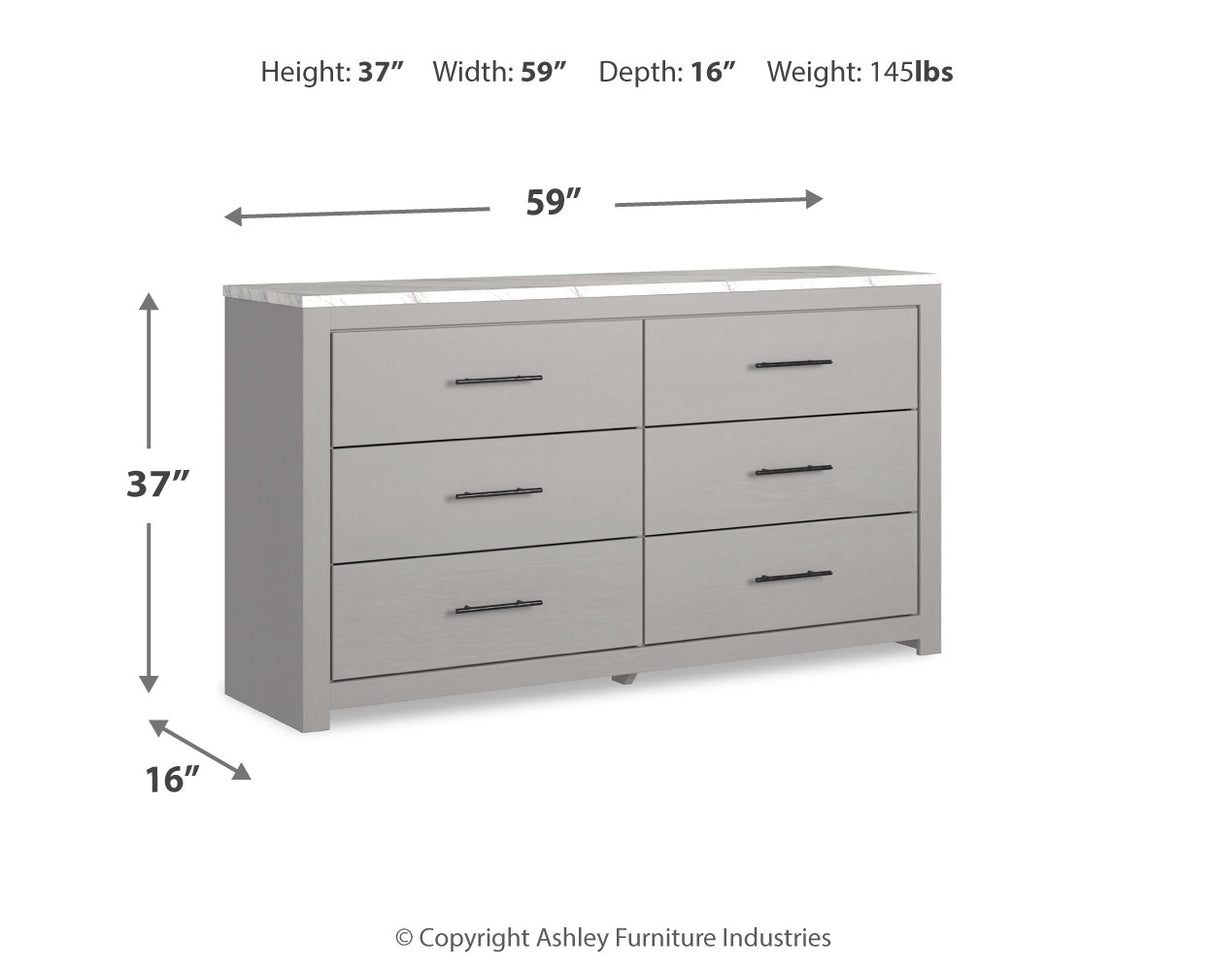 Cottonburg King Panel Bed with Dresser and 2 Nightstands in Light Gray/White - PKG019146