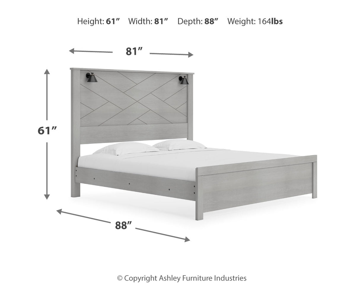 Cottonburg King Panel Bed with Dresser and 2 Nightstands in Light Gray/White - PKG019146