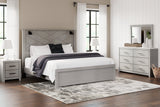 Cottonburg King Panel Bed with Dresser and 2 Nightstands in Light Gray/White - PKG019146