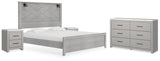 Cottonburg King Panel Bed with Dresser and 2 Nightstands in Light Gray/White - PKG019146