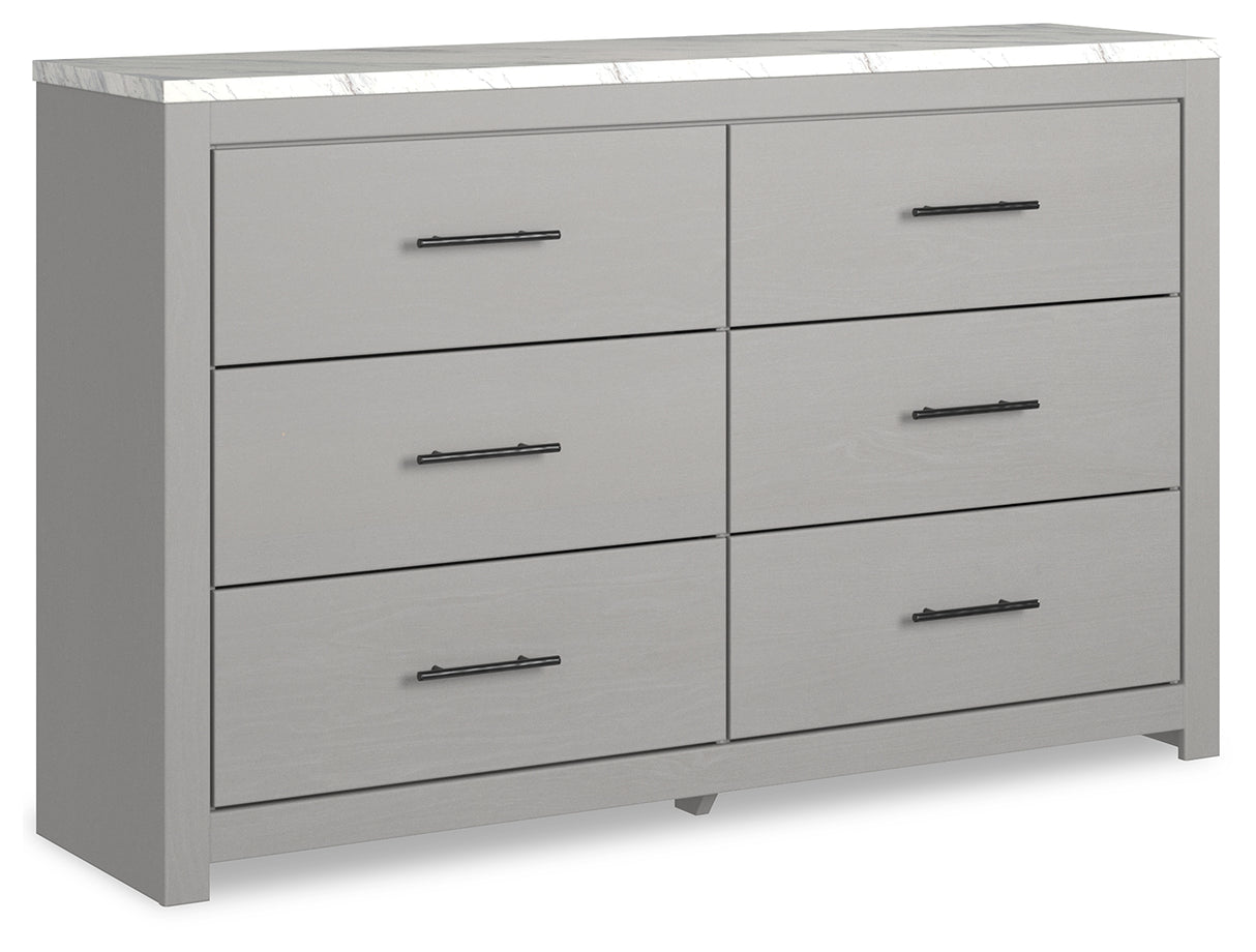 Cottonburg King Panel Bed with Dresser and 2 Nightstands in Light Gray/White - PKG019146