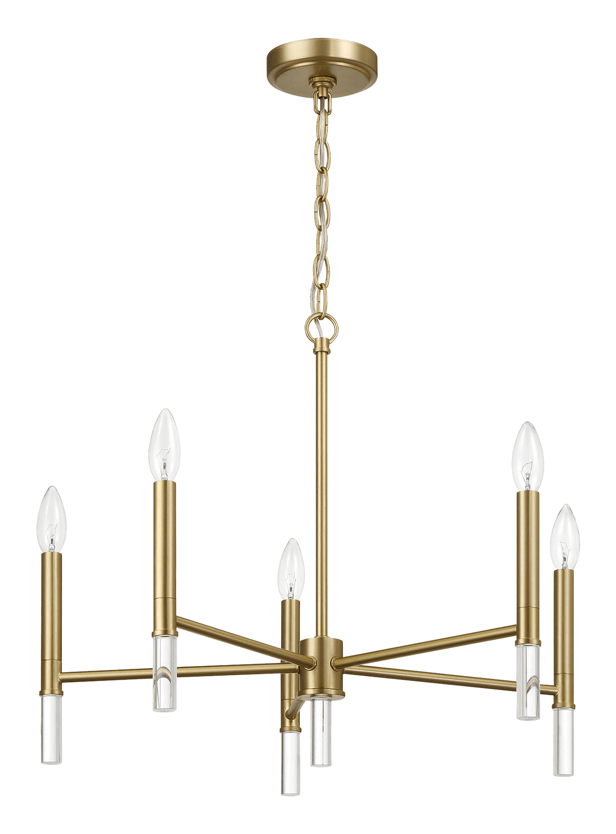 Courtyard Five Light Golden Brass Candle Light Chandelier 24"W × 17.75"H - PNL03900201