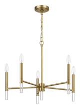 Courtyard Five Light Golden Brass Candle Light Chandelier 24"W × 17.75"H - PNL03900201