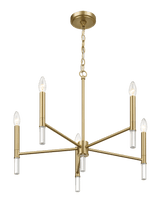 Courtyard Five Light Golden Brass Candle Light Chandelier 24"W × 17.75"H - PNL03900201