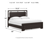 Covetown California King Panel Bed with Dresser and Nightstand in Dark Brown - PKG019184