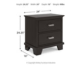 Covetown California King Panel Bed with Dresser and Nightstand in Dark Brown - PKG019184