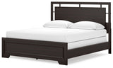 Covetown California King Panel Bed with Dresser in Dark Brown - PKG016817