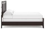 Covetown California King Panel Bed with Dresser in Dark Brown - PKG016817