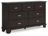 Covetown Full Panel Bed with Dresser and 2 Nightstands in Dark Brown - PKG016624