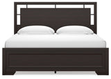 Covetown King Panel Bed with Dresser and Nightstand in Dark Brown - PKG019183