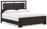 Covetown King Panel Bed with Dresser and Nightstand in Dark Brown - PKG019183