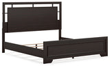 Covetown King Panel Bed with Dresser in Dark Brown - PKG016808