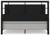 Covetown King Panel Bed with Mirrored Dresser in Dark Brown from Ashley - Luna Furniture