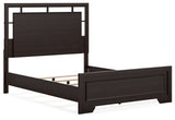 Covetown Queen Panel Bed with Dresser and Nightstand in Dark Brown - PKG019185