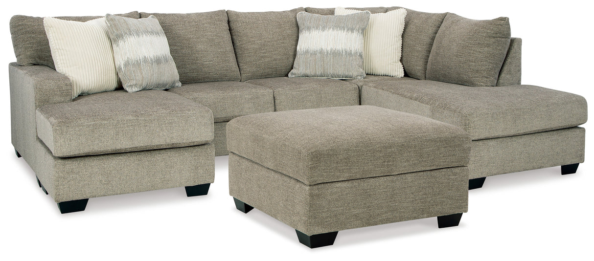 Creswell 2-Piece Sectional with Ottoman in Stone - PKG016078