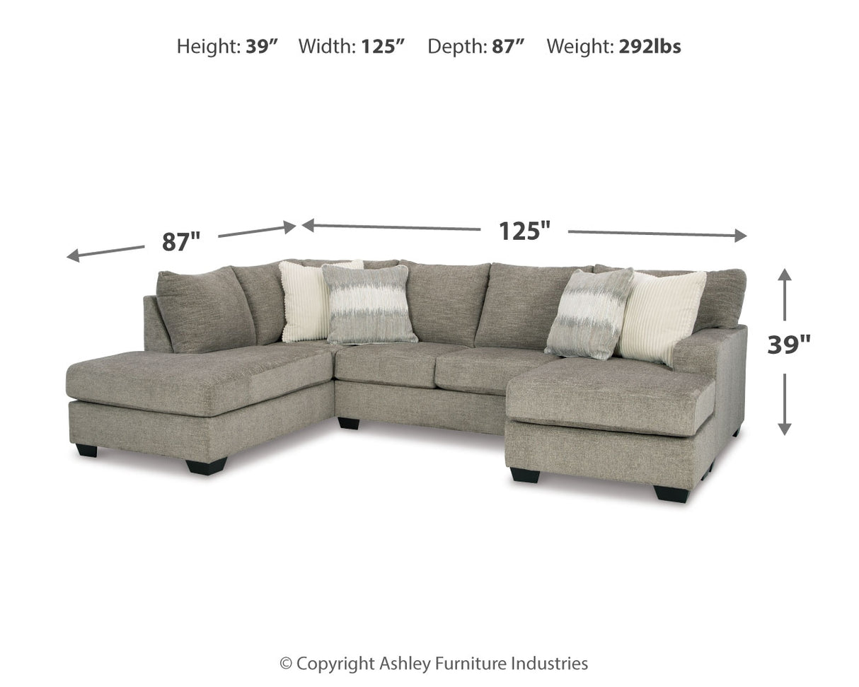 Creswell 2-Piece Sectional with Ottoman in Stone - PKG016079