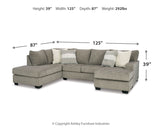 Creswell 2-Piece Sectional with Ottoman in Stone - PKG016079