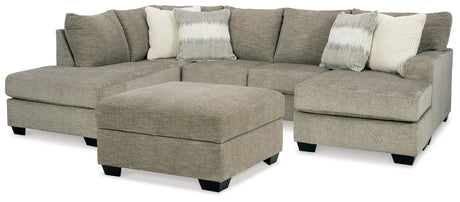 Creswell 2-Piece Sectional with Ottoman in Stone - PKG016079