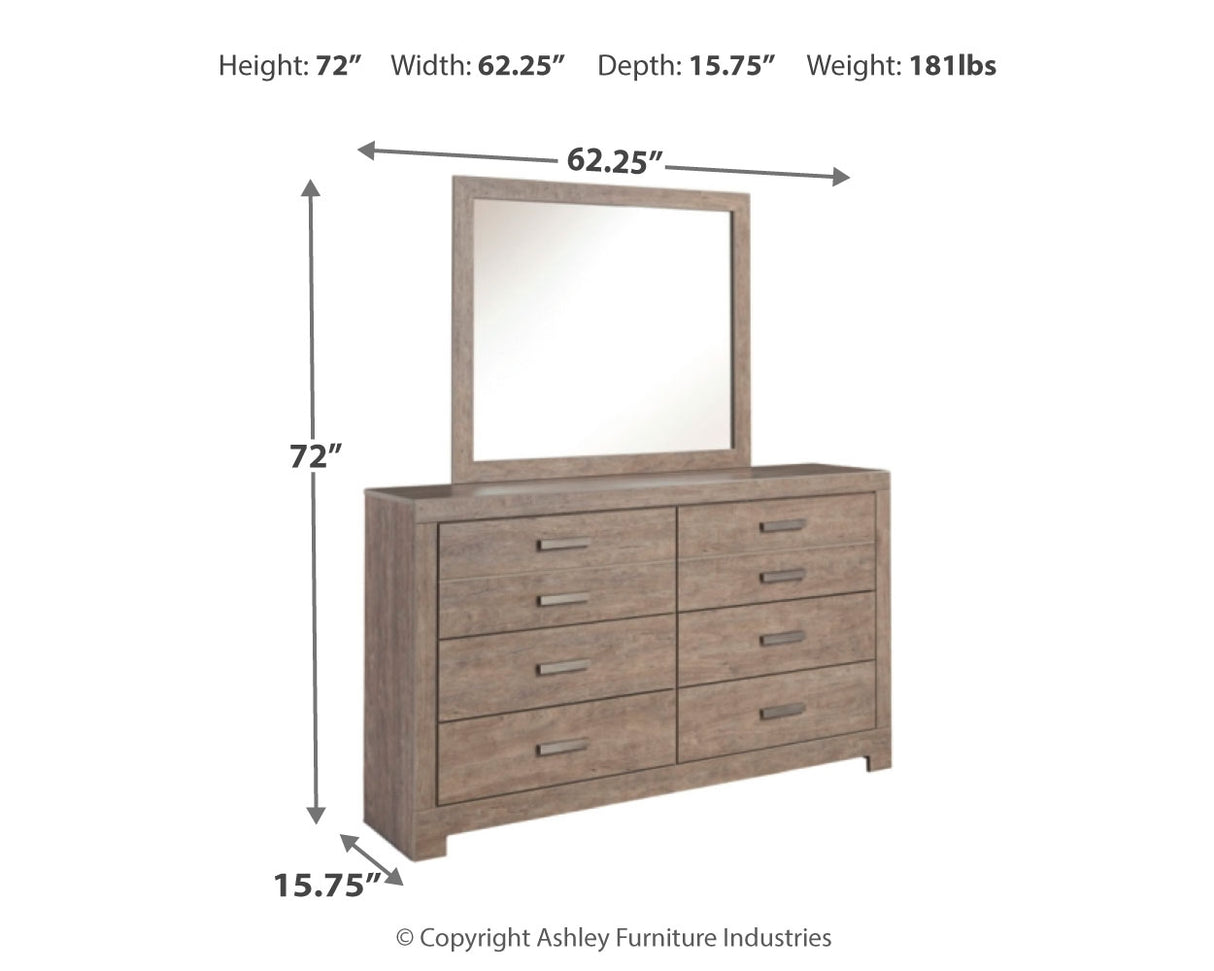 Culverbach Full Panel Bed with Mirrored Dresser and Chest in Gray - PKG002424