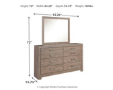 Culverbach Full Panel Bed with Mirrored Dresser in Gray - PKG002422