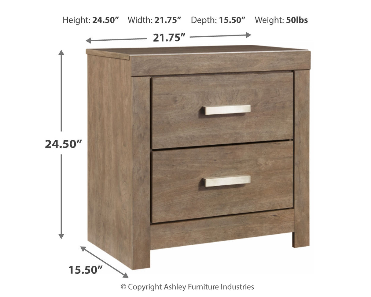 Culverbach King Panel Bed with Mirrored Dresser, Chest and 2 Nightstands in Gray from Ashley - Luna Furniture