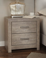 Culverbach King Panel Bed with Mirrored Dresser, Chest and 2 Nightstands in Gray from Ashley - Luna Furniture