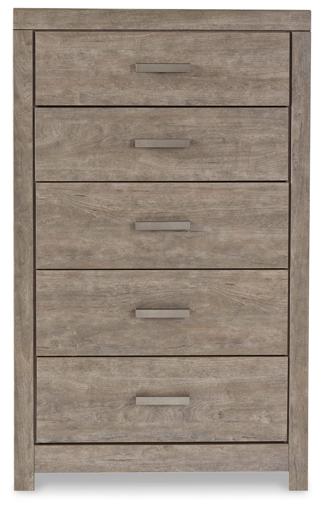 Culverbach King Panel Bed with Mirrored Dresser, Chest and 2 Nightstands in Gray from Ashley - Luna Furniture