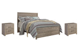 Culverbach Queen Panel Bed with 2 Nightstands in Gray - PKG012197