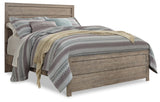 Culverbach Queen Panel Bed with Mirrored Dresser and 2 Nightstands in Gray - PKG011523