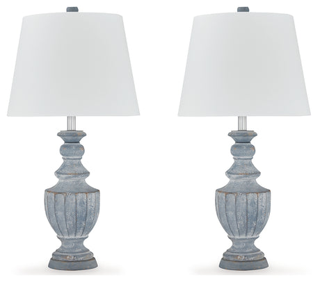 Cylerick 2-Piece Table Lamp Set in Antique Blue - PKG016438