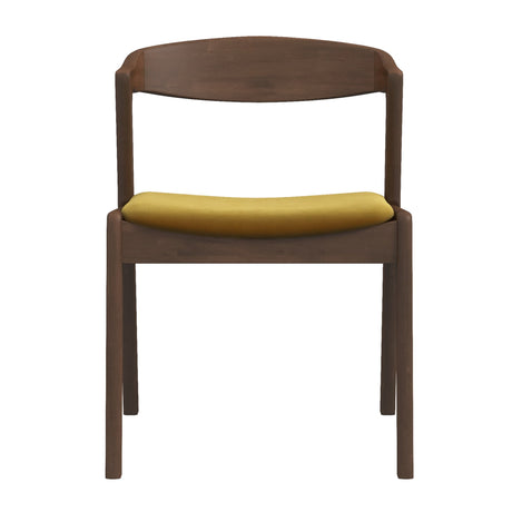 Dakota Dark Yellow Velvet Dining Chair (Set Of 2) - DCH00801904