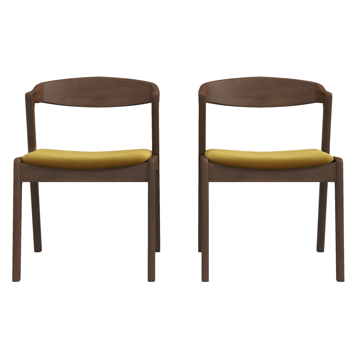 Dakota Dark Yellow Velvet Dining Chair (Set Of 2) - DCH00801904