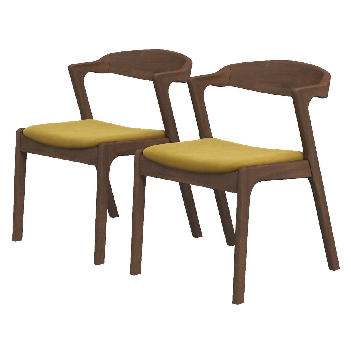 Dakota Dark Yellow Velvet Dining Chair (Set Of 2) - DCH00801904