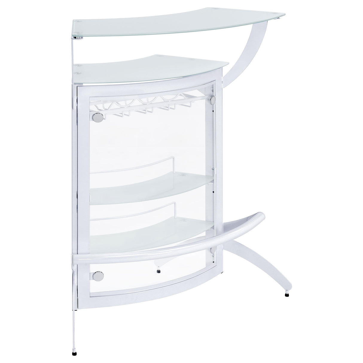 Dallas 2-shelf Home Bar White and Frosted Glass from Coaster - Luna Furniture