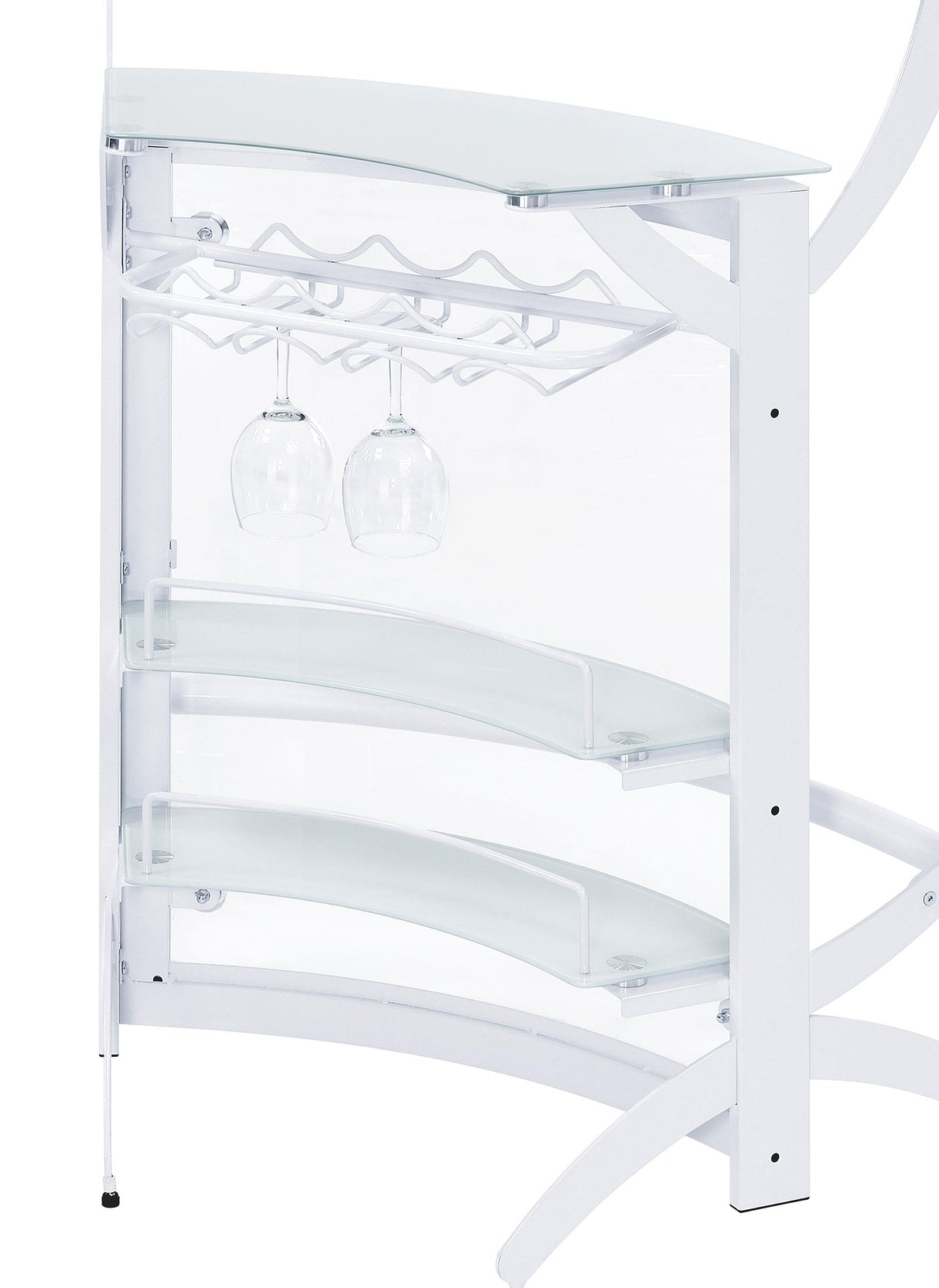 Dallas 2-shelf Home Bar White and Frosted Glass from Coaster - Luna Furniture