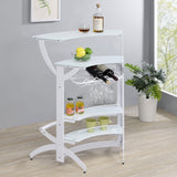 Dallas 2-shelf Home Bar White and Frosted Glass from Coaster - Luna Furniture