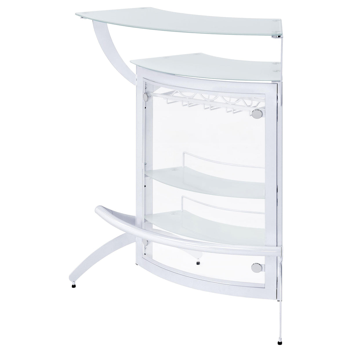 Dallas 2-shelf Home Bar White and Frosted Glass from Coaster - Luna Furniture