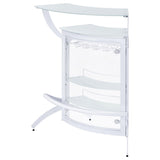 Dallas 2-shelf Home Bar White and Frosted Glass from Coaster - Luna Furniture