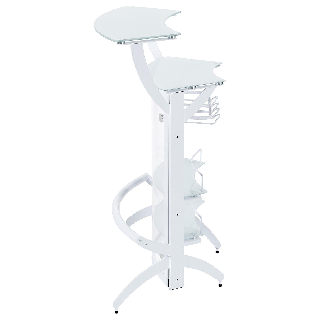 Dallas 2-shelf Home Bar White and Frosted Glass from Coaster - Luna Furniture