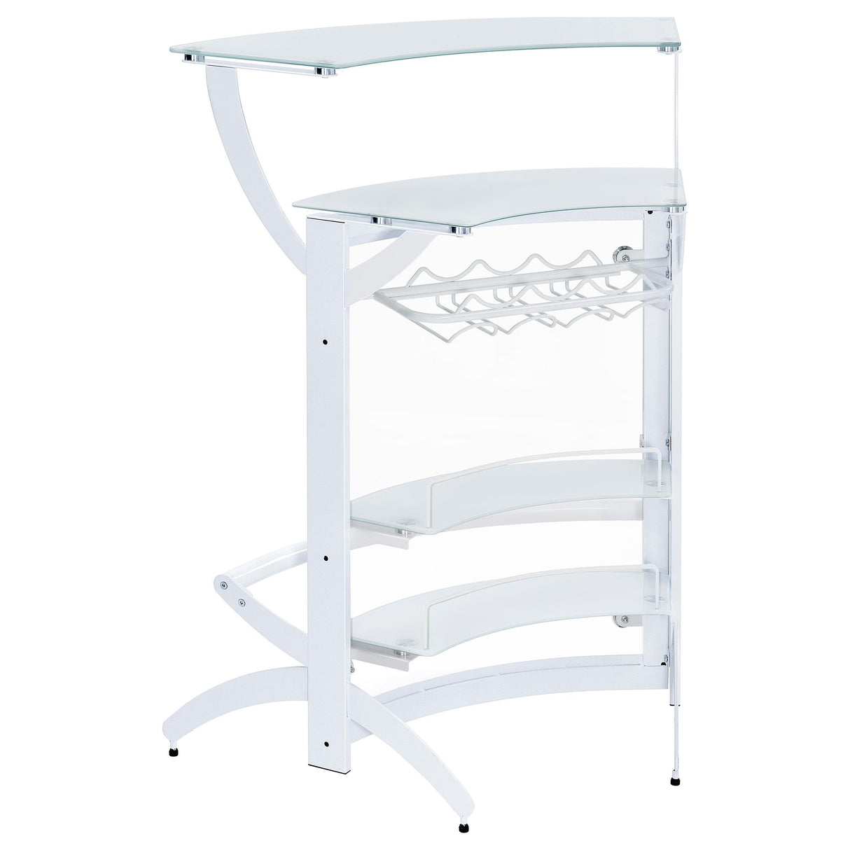 Dallas 2-shelf Home Bar White and Frosted Glass from Coaster - Luna Furniture