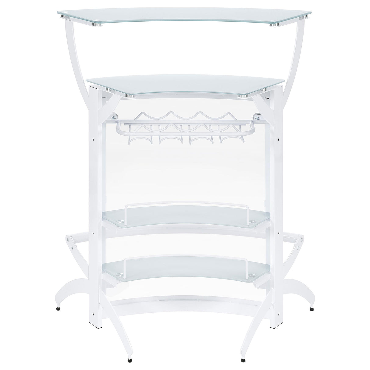 Dallas 2-shelf Home Bar White and Frosted Glass from Coaster - Luna Furniture