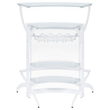 Dallas 2-shelf Home Bar White and Frosted Glass from Coaster - Luna Furniture